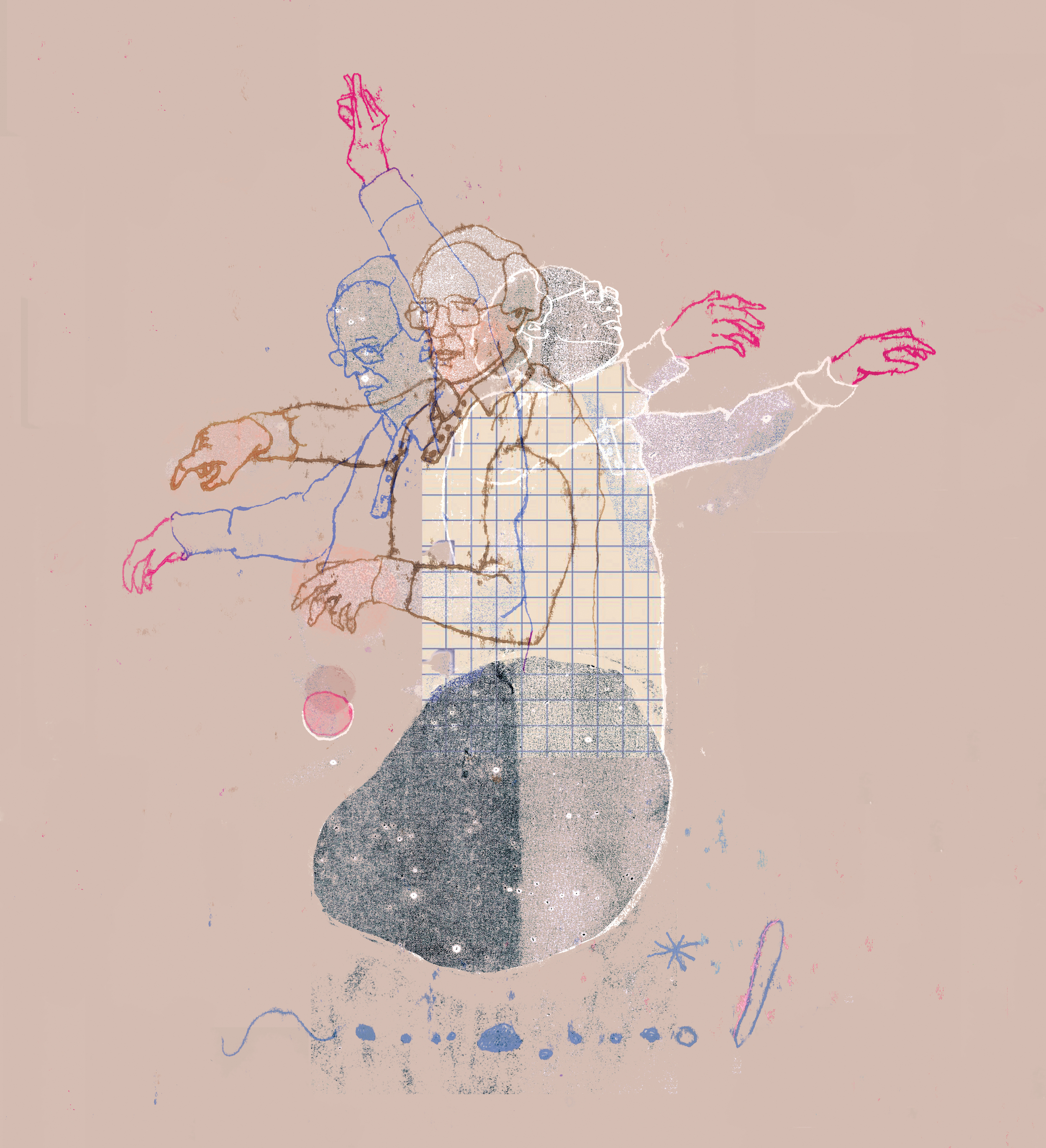  Illustration of Pierre Boulez, composer and conductor who pushed the boundaries of Modernism, for Sami Kisaoglu's article at  Unlimited Magazine , 2016 