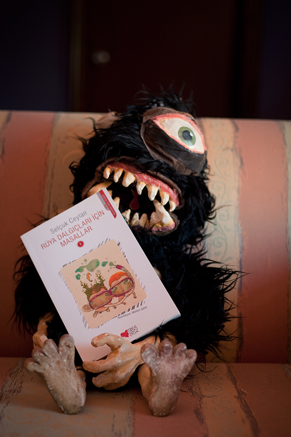  My monster is helping me promote the book! 