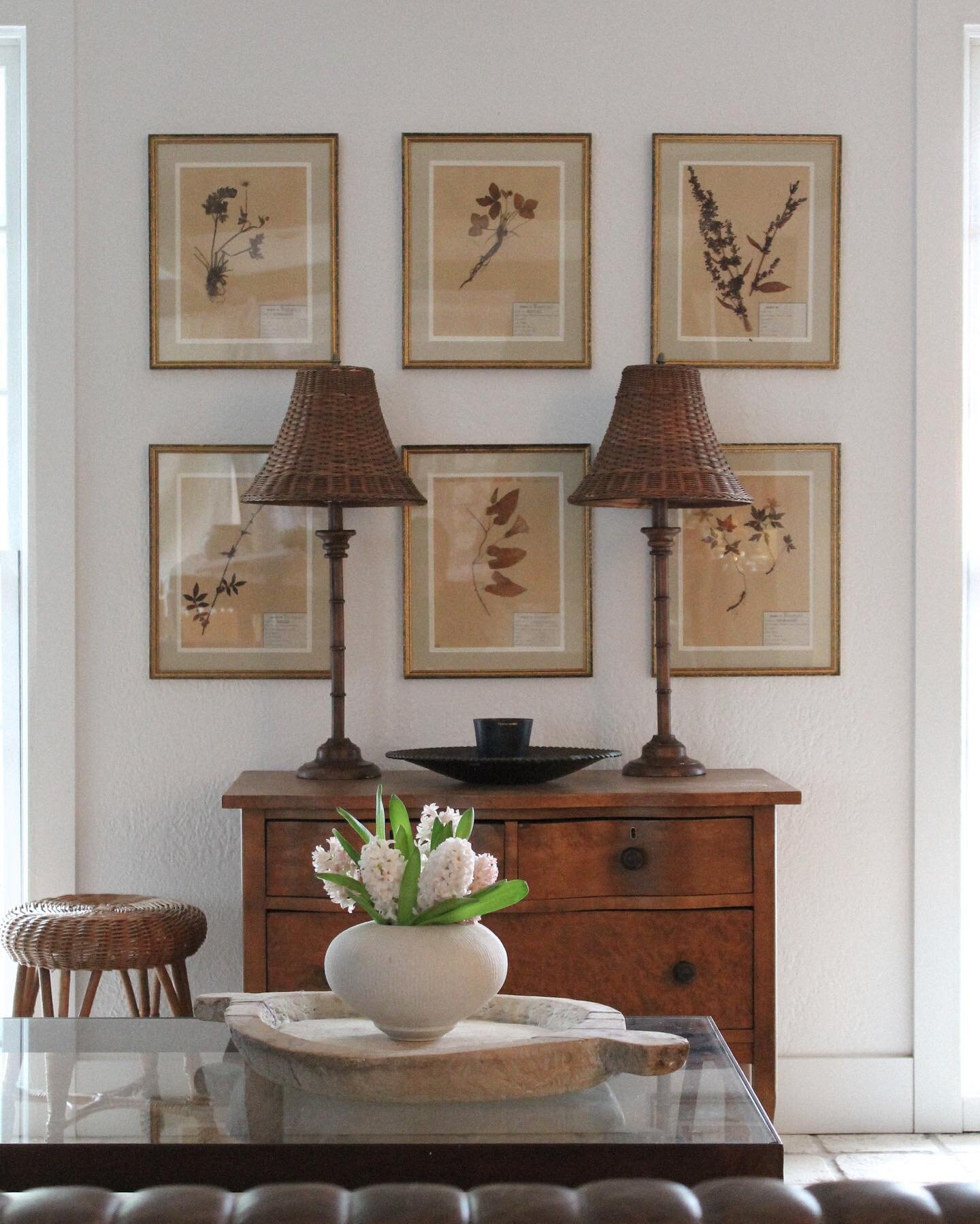 Finally hung these beautiful vintage French herbarium pieces on the wall. I&rsquo;m so happy with how they turned out 🤍 
&bull;
Check out my stories for a little tip on how I made hanging these a little easier.
&bull;
#BDRfarmhouse 
.
.
.
.
#brandid