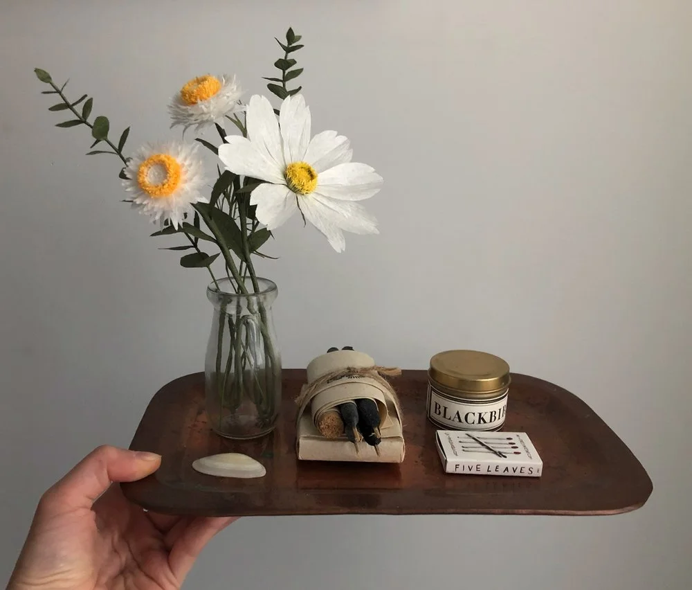 Tiny Bouquet - Strawflowers, Eucalyptus & *Cosmos Flower (*Fine Art of Paper Flowers - Tiffanie Turner)