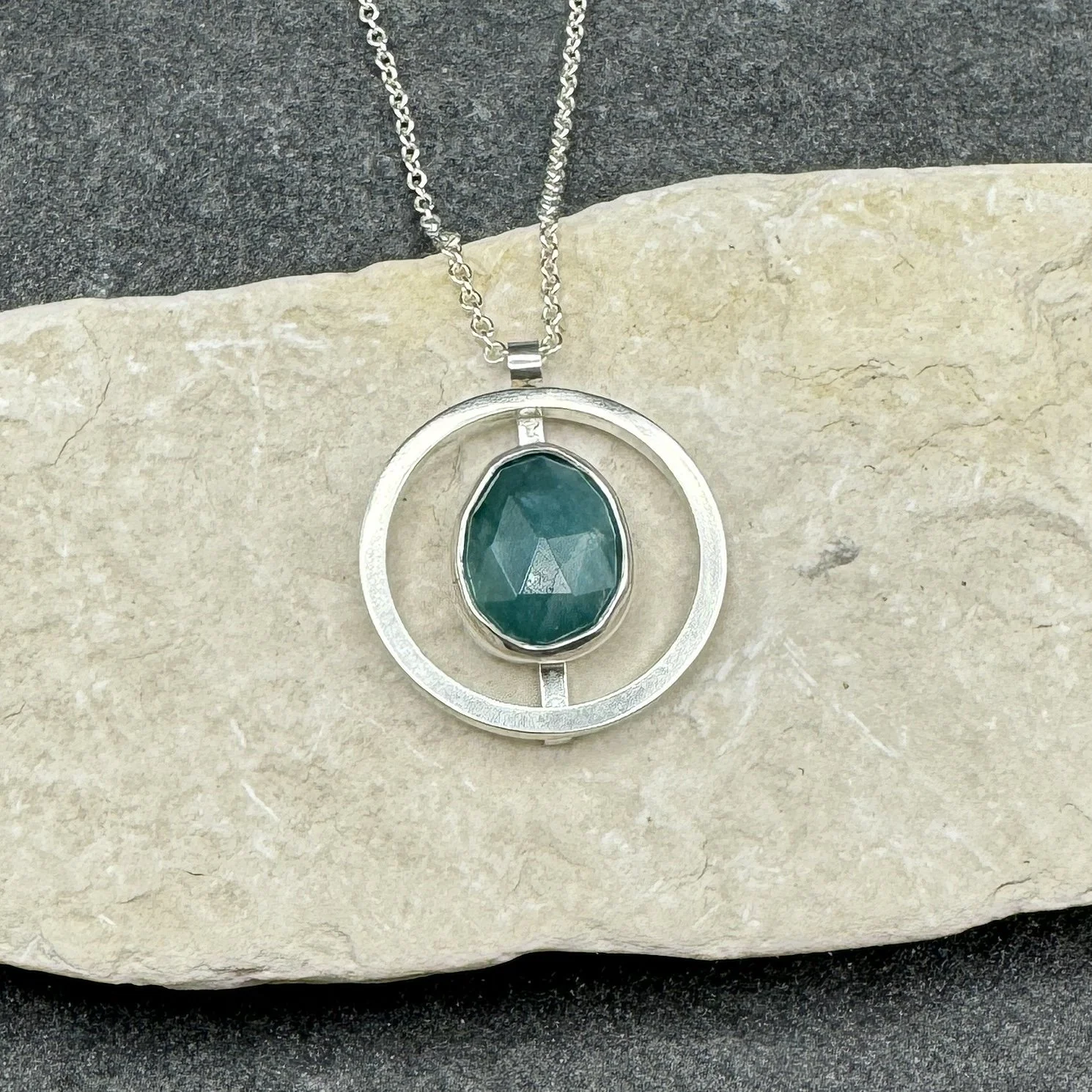 Grandidierite Circle Necklace