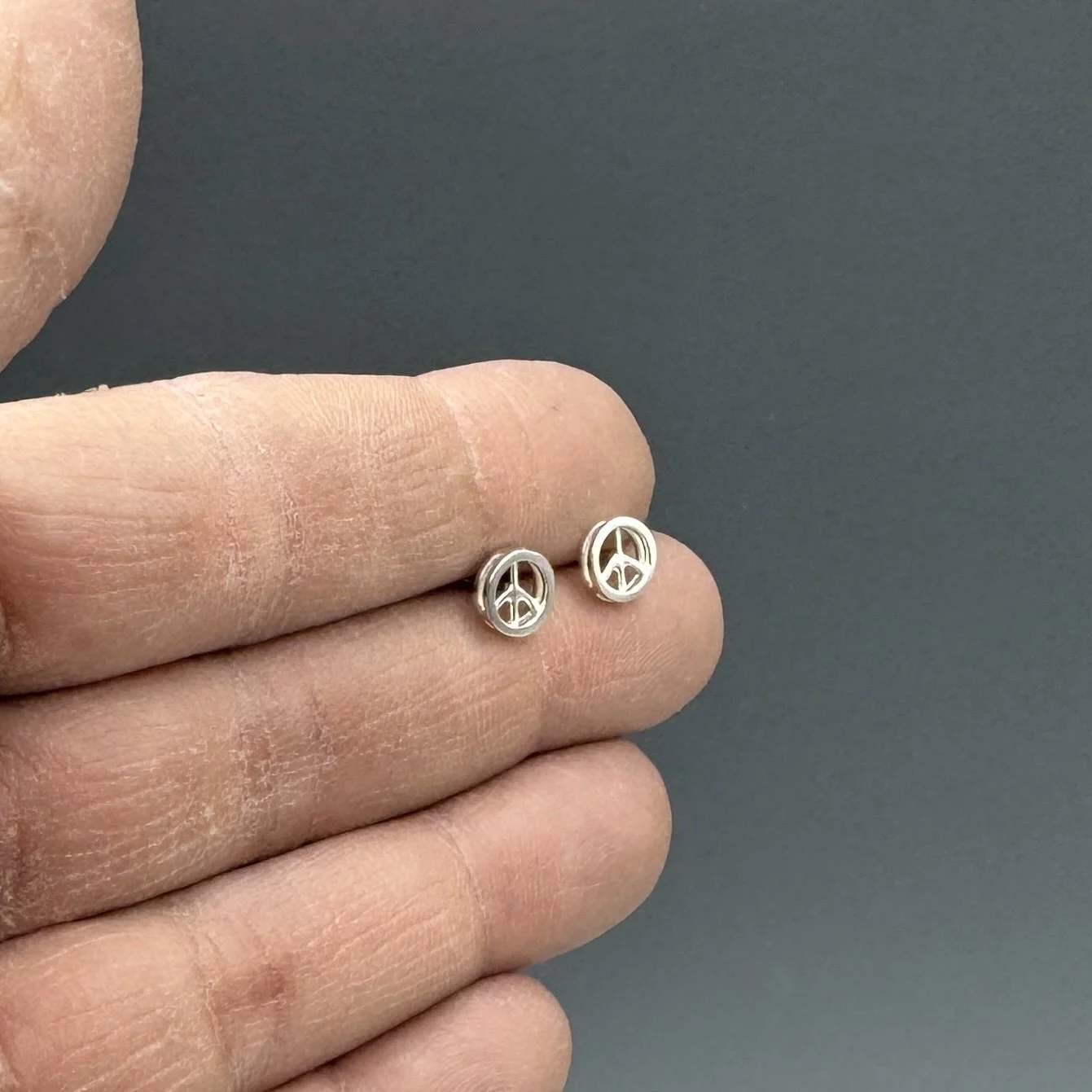 Peace Sign Stud Earrings