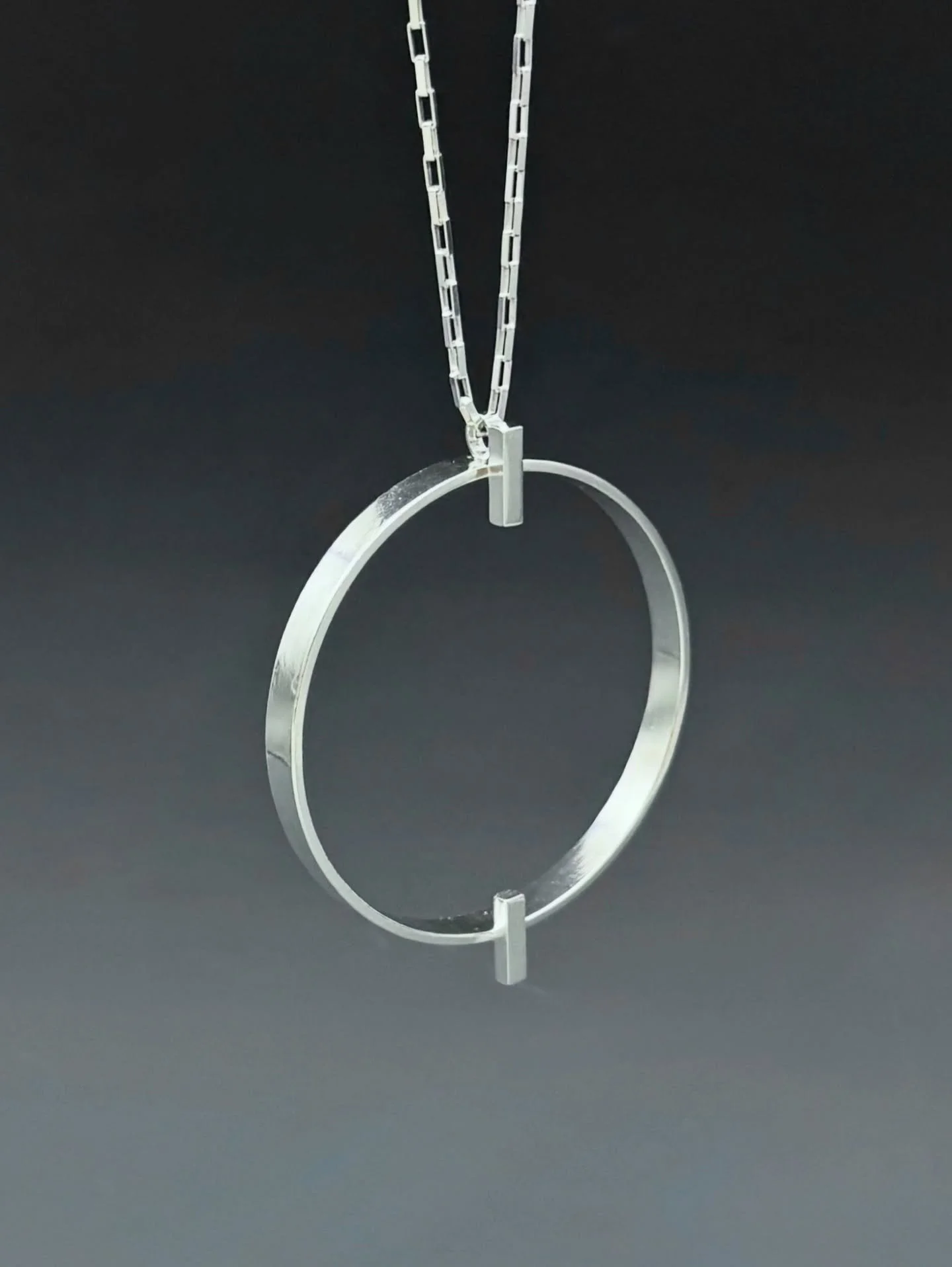Circle necklace, minimal and contemporary.