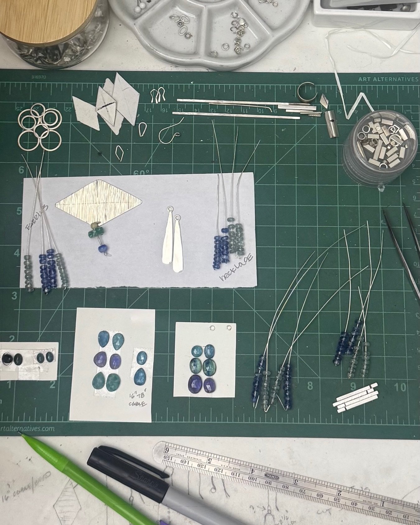 Hi! I&rsquo;m still here&mdash;currently working on two collections. The studio has been my place to block out the world for a bit, and also, my kind of therapy.
Here&rsquo;s a glimpse of what&rsquo;s happening today: a few commissions in progress an