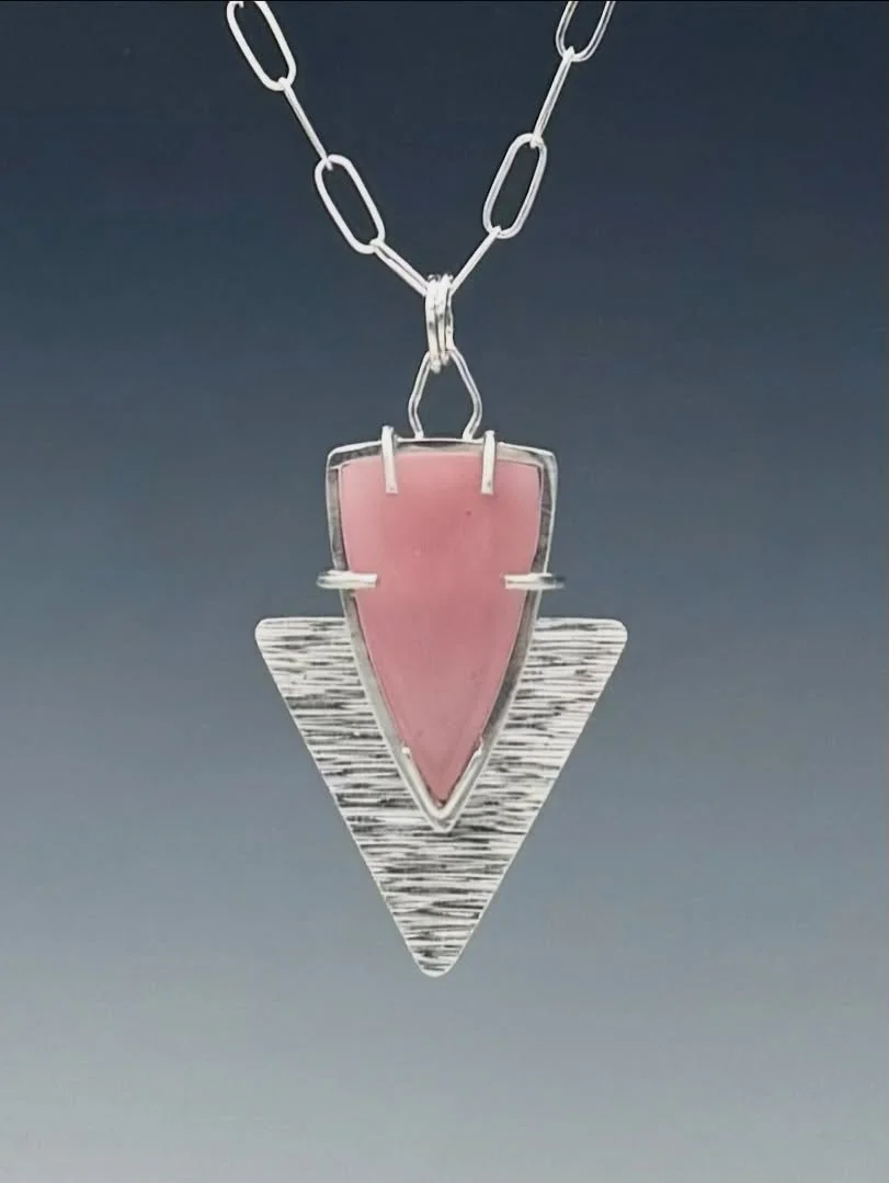 Edgy one-of-a-kind guava quartz necklace. 

This weekend I&rsquo;ll be at the 41st Outdoor Crafts Festival at the Bruce Museum in Greenwich from 10 AM&ndash;5 PM. Come try on this stunning necklace, explore all the incredible fine crafts, and enjoy t