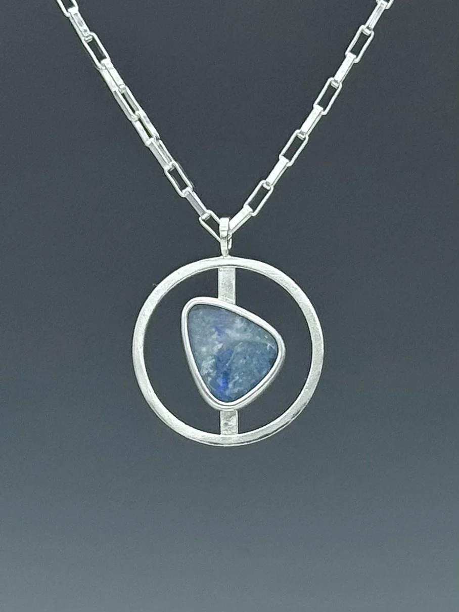 Australian Boulder Opal Circle Necklace