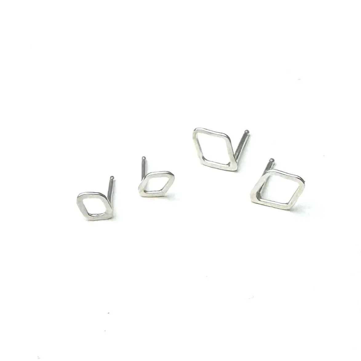 Diamond-Shaped Open Stud Earrings