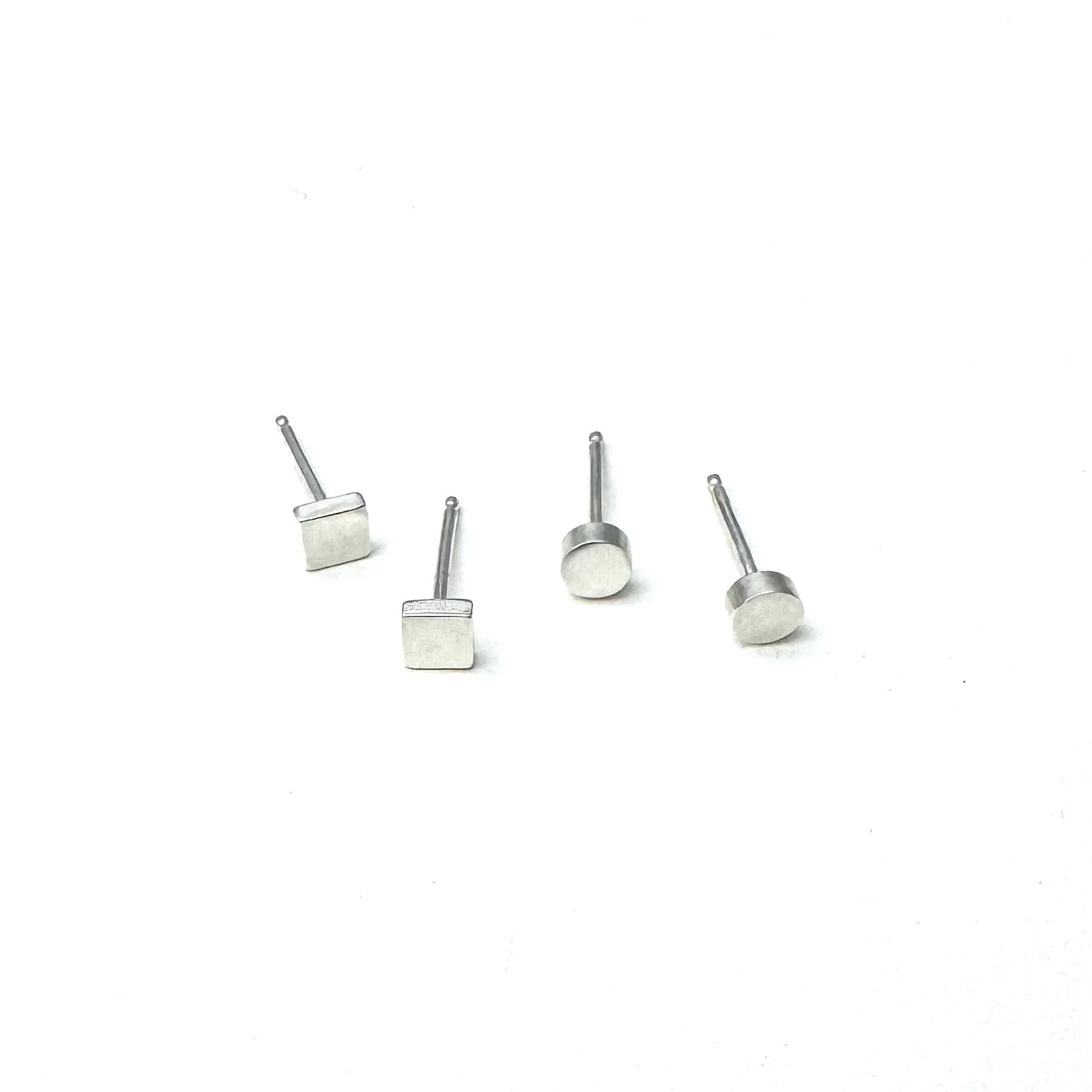 Circles and Squares Solid Stud Earrings