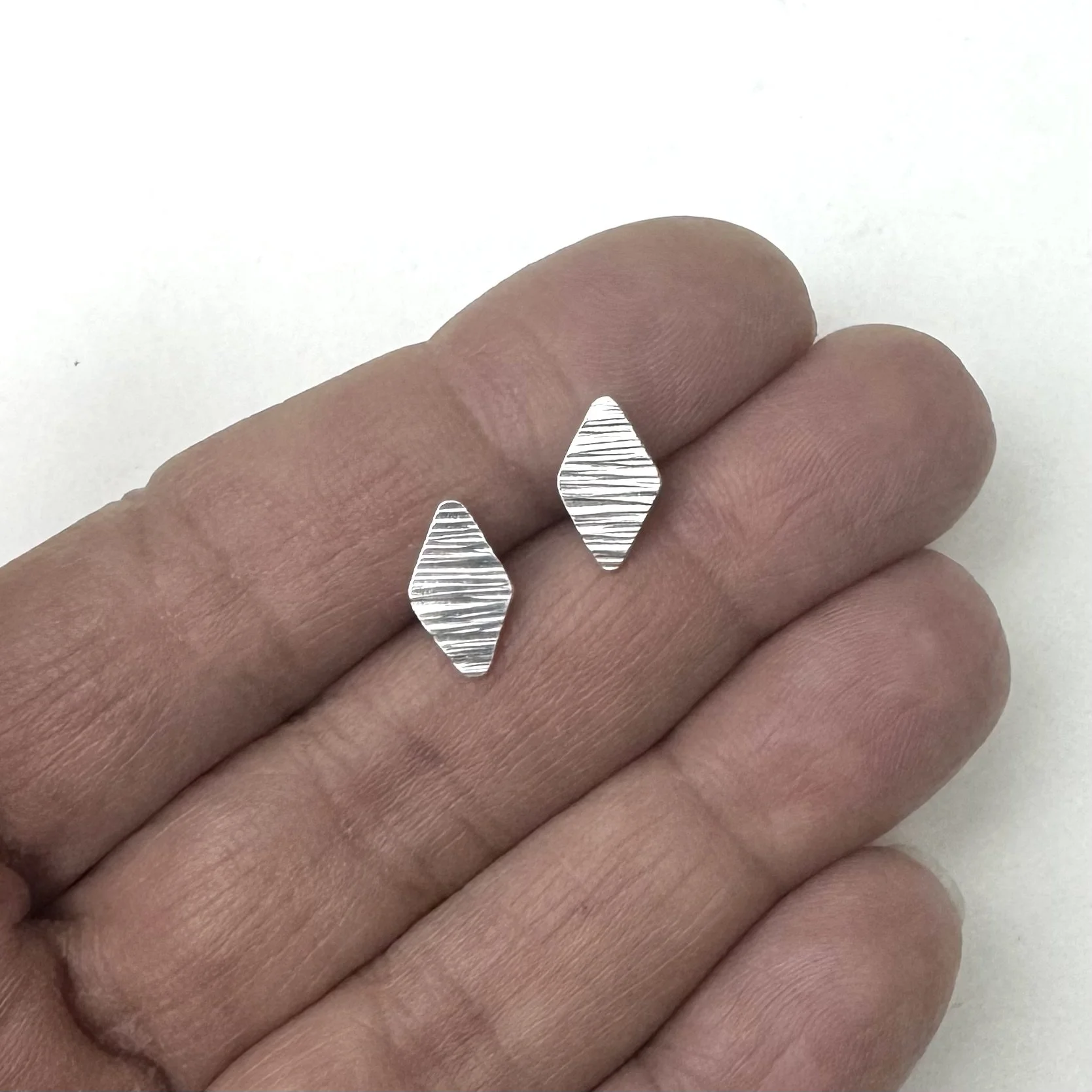 Diamond-Shaped Stud Earrings