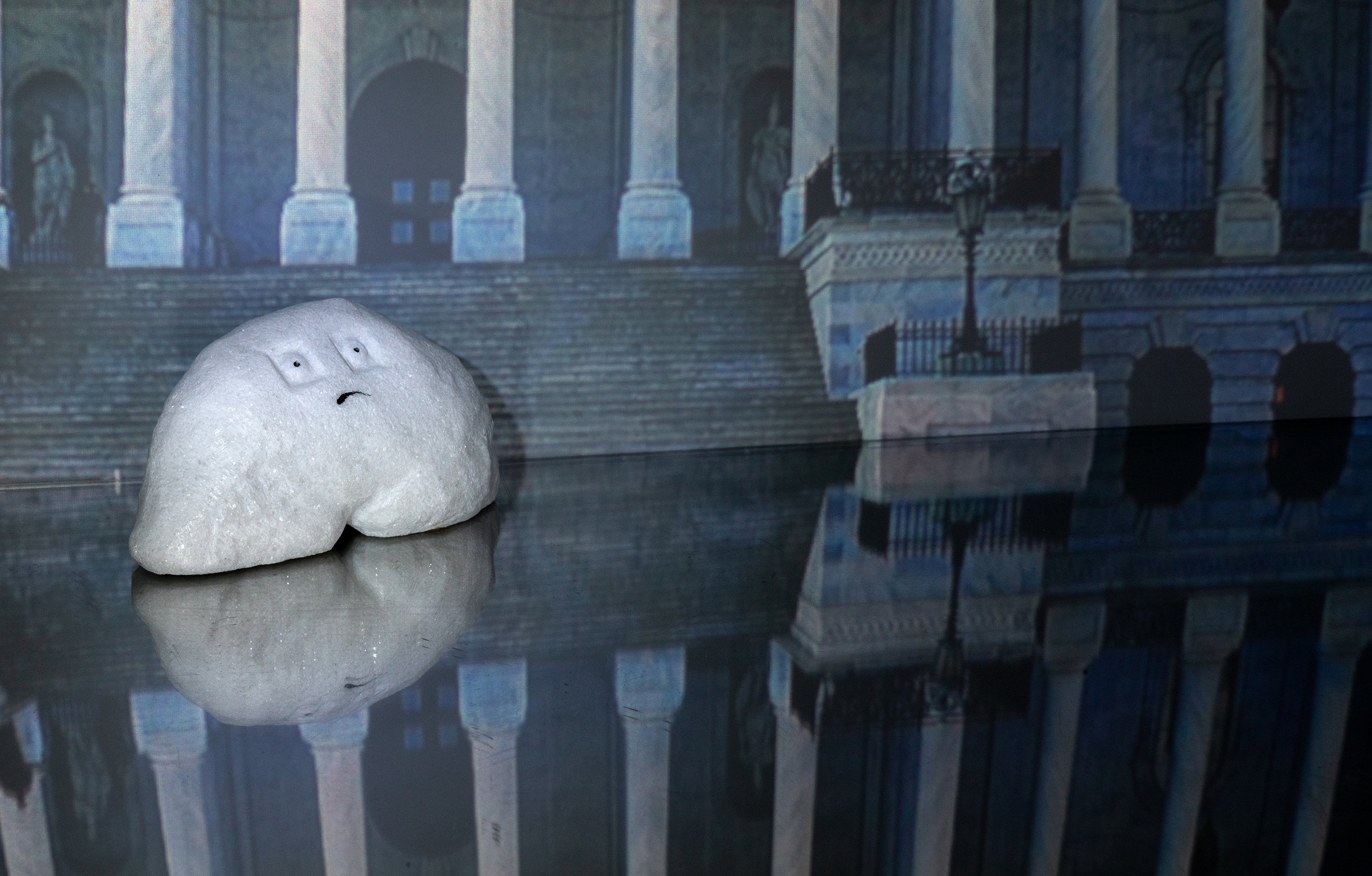 Marble Man Leaving The Capitol