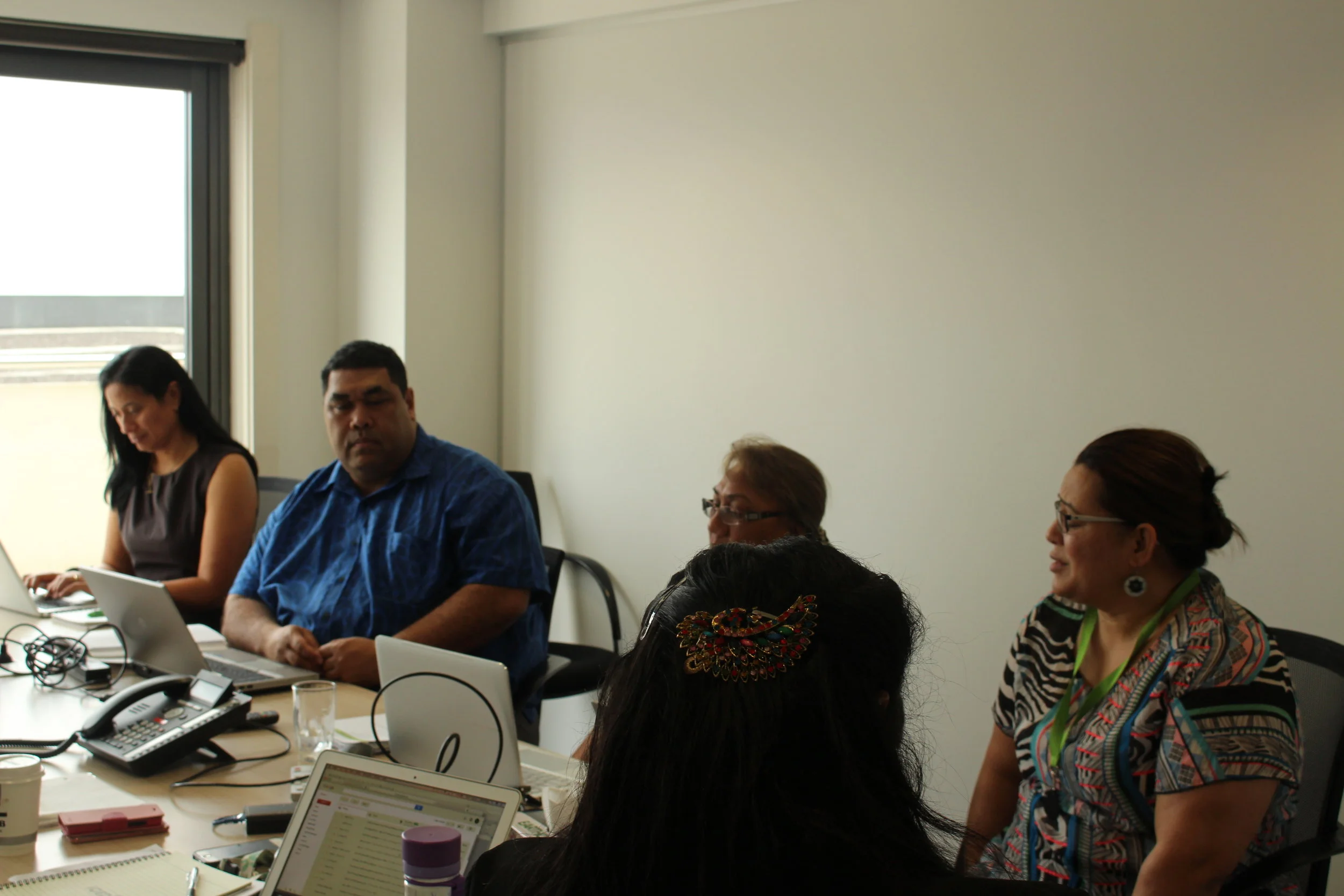 Team discussions taking place in the PASAI Secretariat conference/board room.