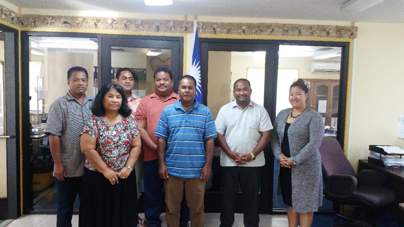 Assessment team with Auditor-General, Junior Patrick (second from right) and RMI OAG staff, Atmita Jonathan (front left) and Ayako Yamaguchi-Eliou (right)