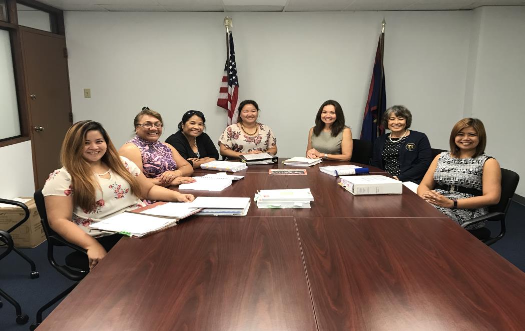(l-r): Clariza Roque, Sina Palamo-Iosefo, Atmita Jonathan, Ayako Yamaguchi-Eliou, Yukari Hechanova, Doris Flores Brooks - Public Auditor and Rodalyn Gerardo.