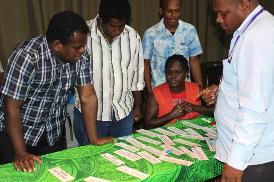 Photo: Participants engaged in learning activities in the communications workshop