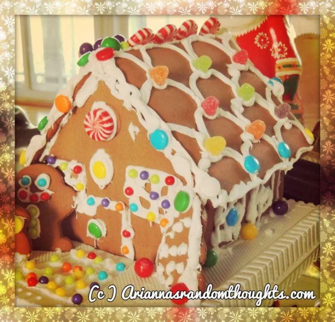 I love decorating gingerbread houses with my sisters.