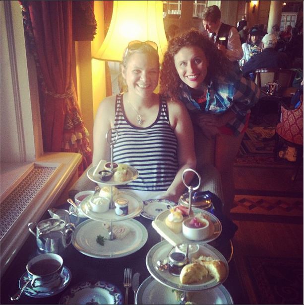 Jackie and I having high tea. Photo Credit: Jacqueline Boone.