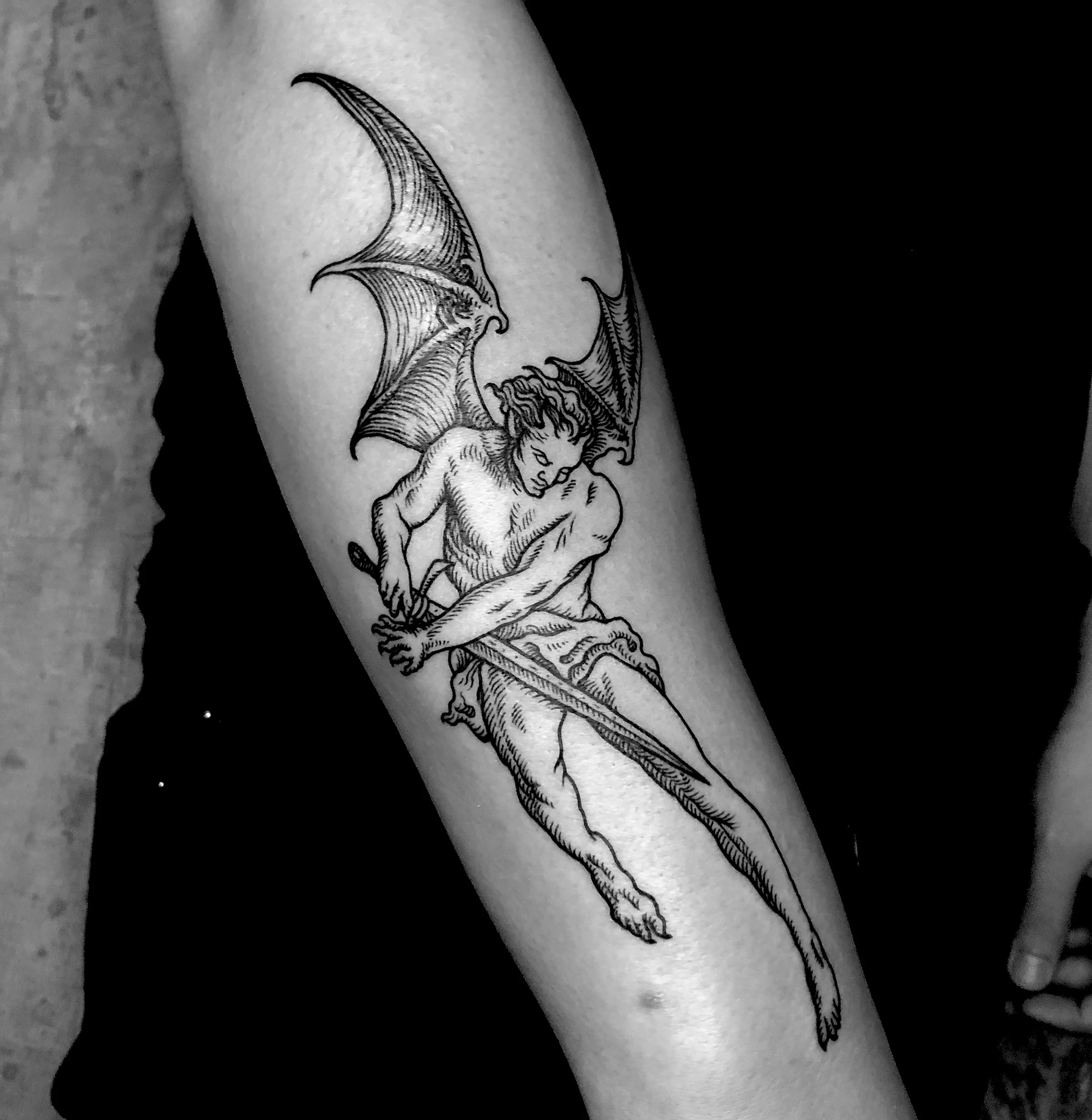 medieval woodcut tattoo