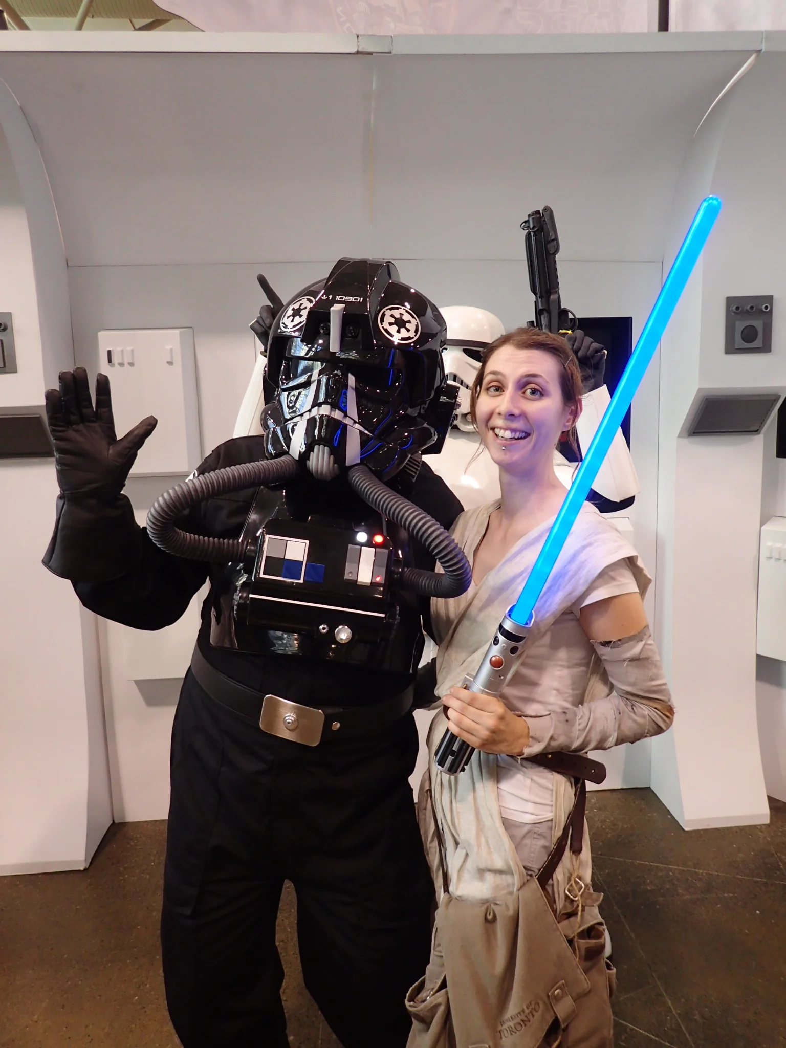 I got a hug from a TIE fighter pilot, which was pretty much a bucket list moment right there. 