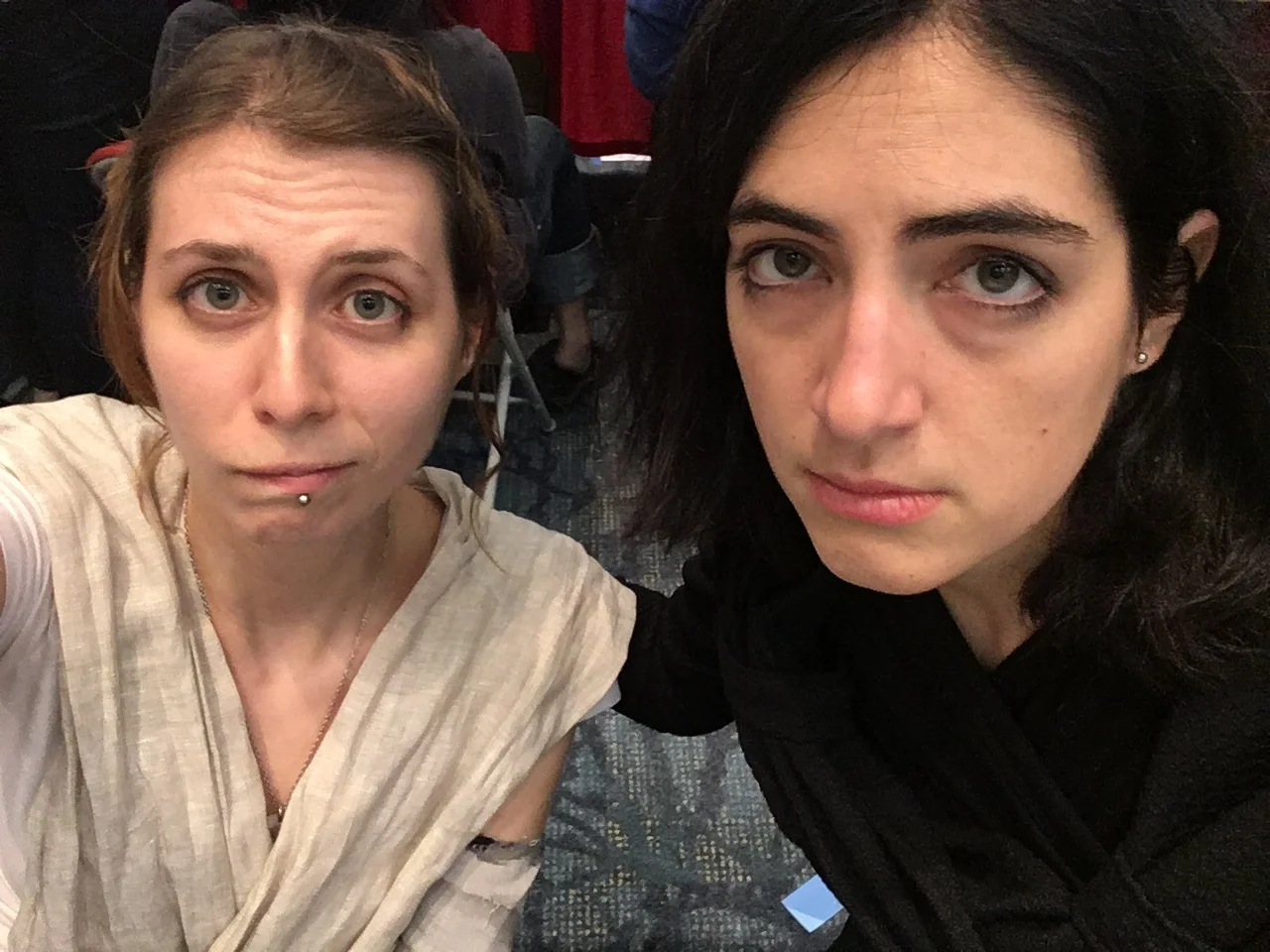 Rey and Kylo are bummed that we looked for Finn and Hux ALL DAY and never found them!