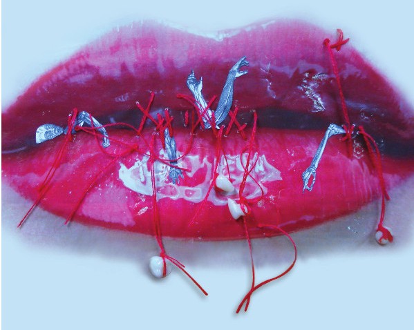 Les Monstres qui parlent cover, collaboration collage with Valerie etter.