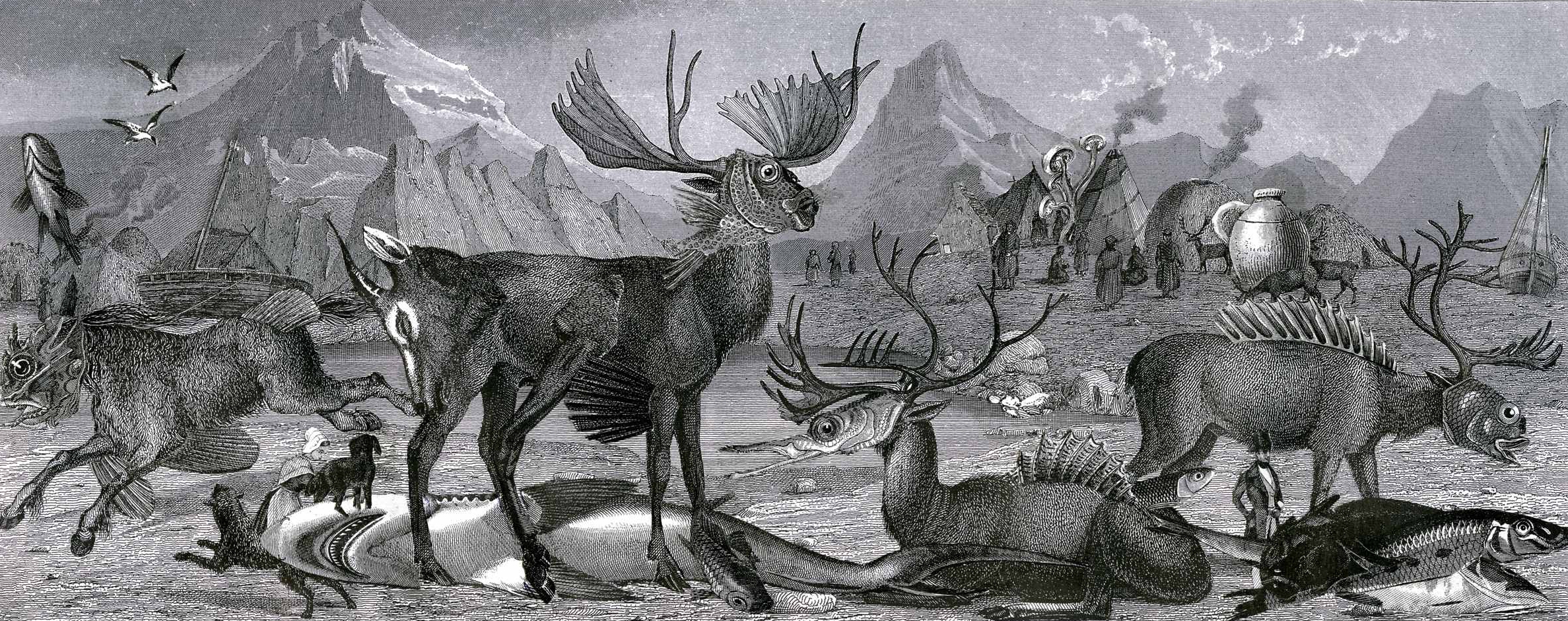 Bestiary, Hand-cut collage, 2014
