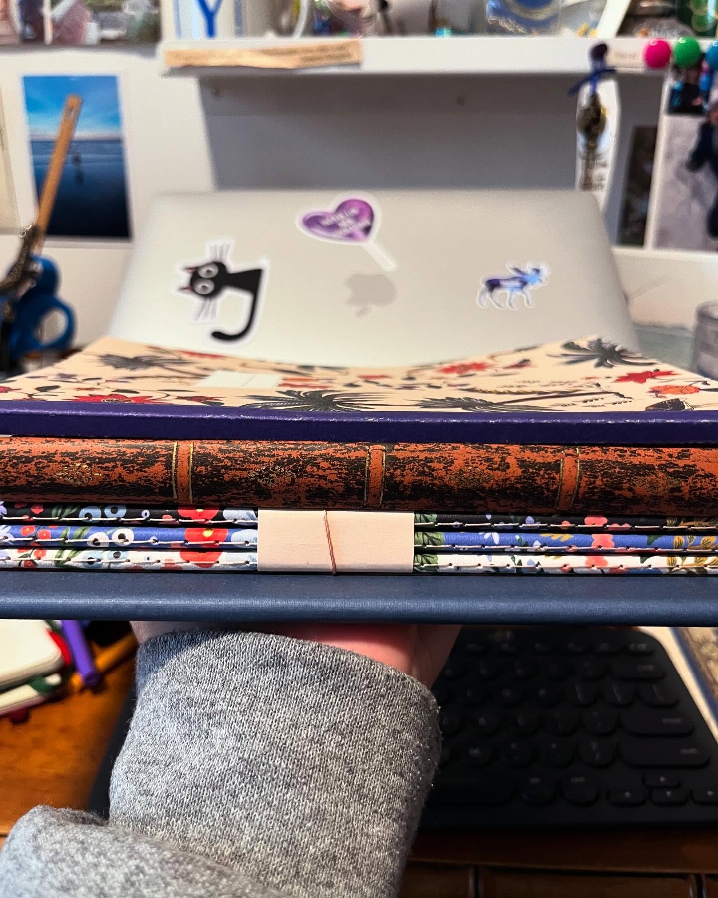 I&rsquo;m no longer allowed to buy blank notebooks for a while, no matter how pretty! These are all blank and waiting for a new project. 

If you&rsquo;re also a notebook collector, how do you store or keep them organized? 

#embeditorial #amwriting 
