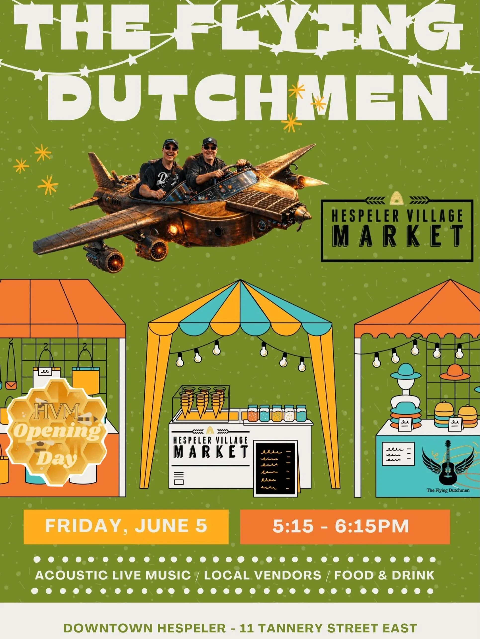 For our live entertainment this week we will have The Flying Dutchmen! They will be performing from 5:15 to 6:15 this Friday June 5th at the Hespeler village market. 
I asked them to tell us a little more about themselves and this is what they wanted
