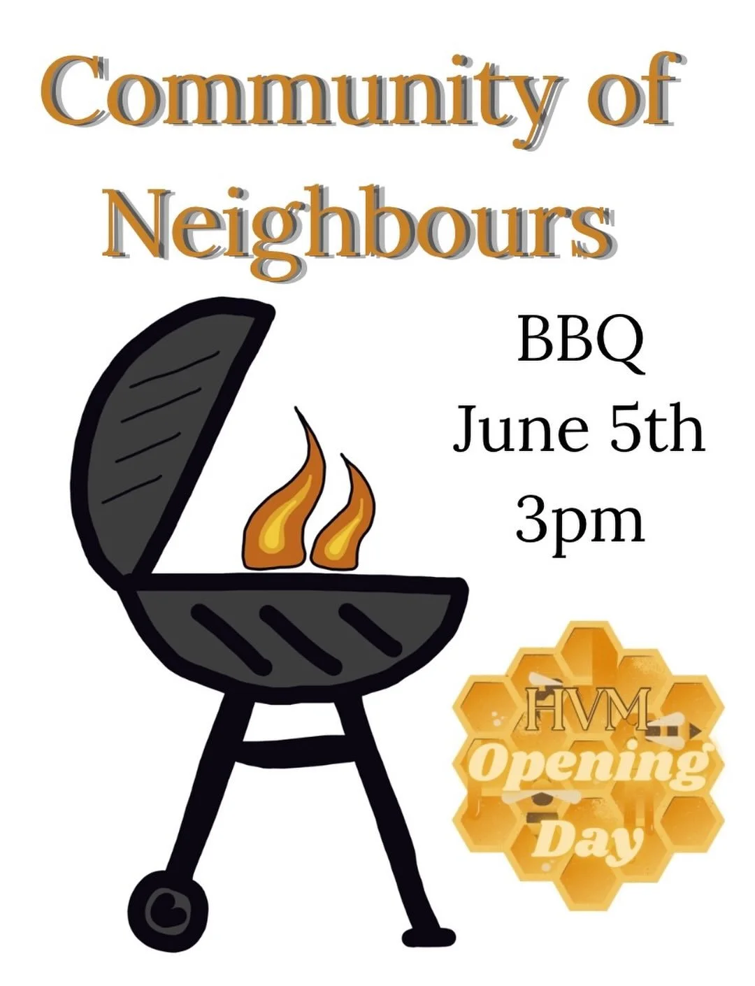 🍔🌭 You&rsquo;re Invited! 🌭🍔

Join us as we kick off another amazing season at the Honeywood Heritage Farmers Market with our Community of Neighbours BBQ! 🎉🐝

📅 June 5th
⏰ Starting at 3:00 PM

Come celebrate opening day with friends, family, ne