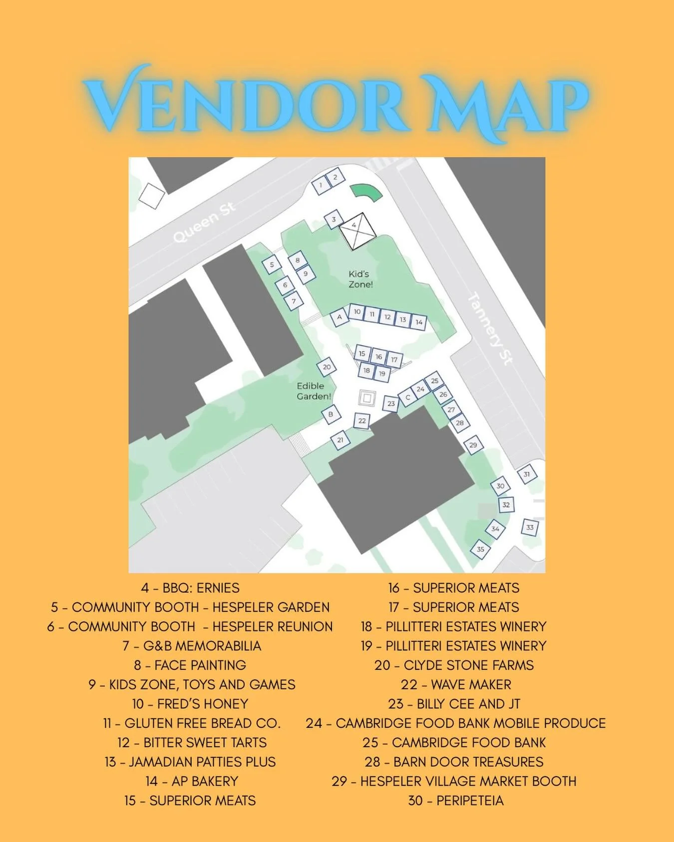 🗺️✨ Tomorrow&rsquo;s the Day! Join Us at the Hespeler Village Market! ✨🗺️

Get ready for another wonderful afternoon in the heart of our community! Check out our vendor map and start planning your visit to the Hespeler Village Market on Friday, Jun