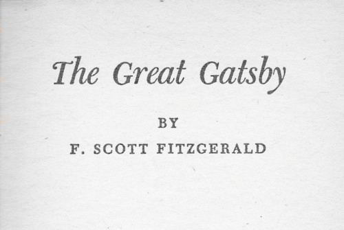 The Great Gatsby  (F. Scott Fitzgerald)