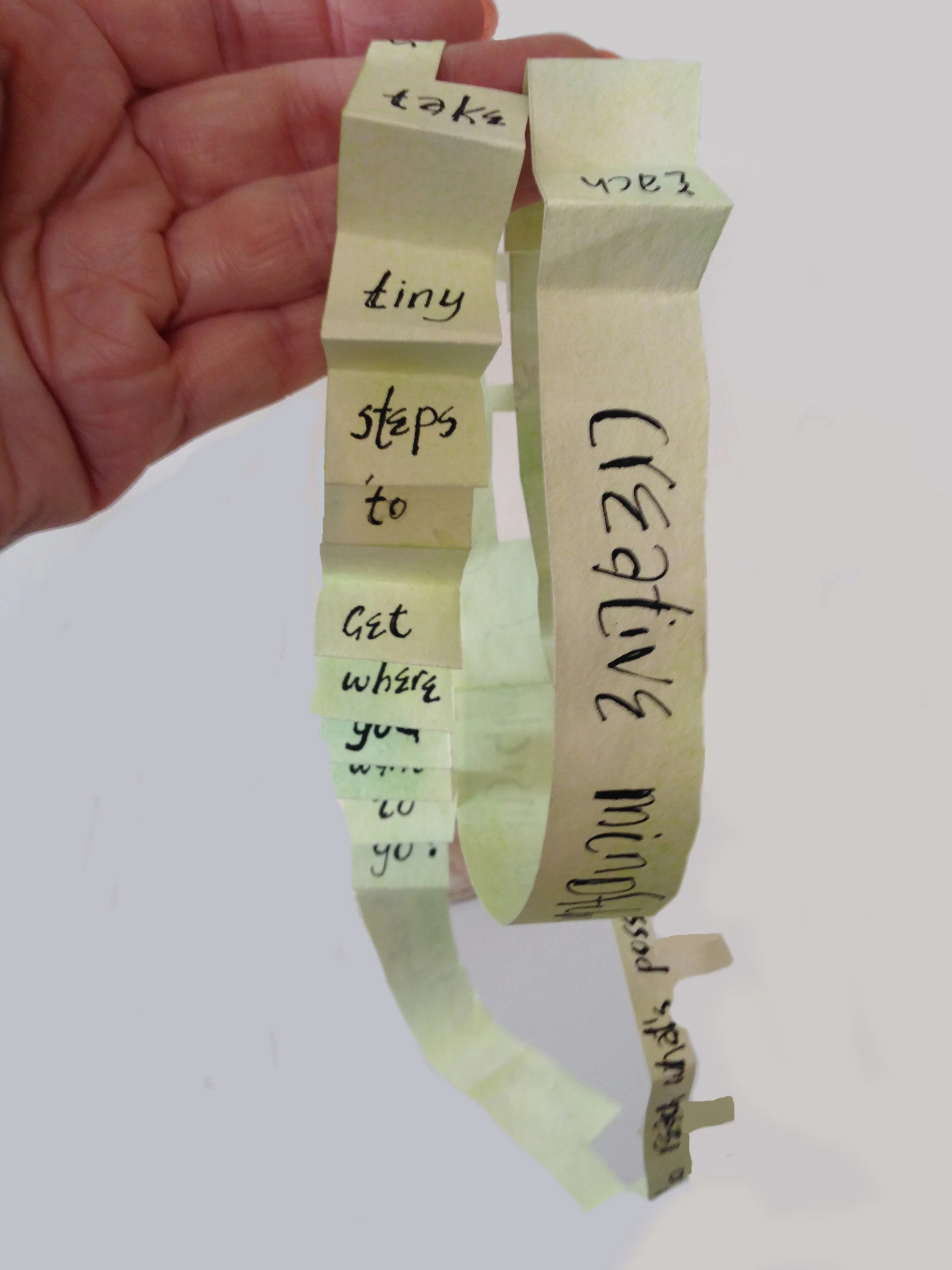 Parker J. Palmer describes a mobius strip in his book. The one above is a version made a few years ago in one of our courses. while it echoes his thoughts, It was strange - and yet affirming - to see the same analogy used.