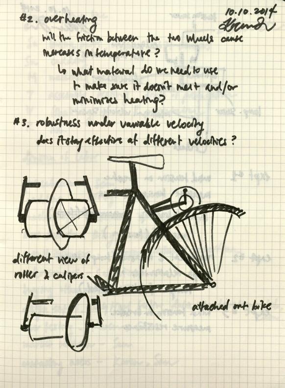 A sketch of an idea for the mockup model from my lab notebook, with notes on technical challenges.