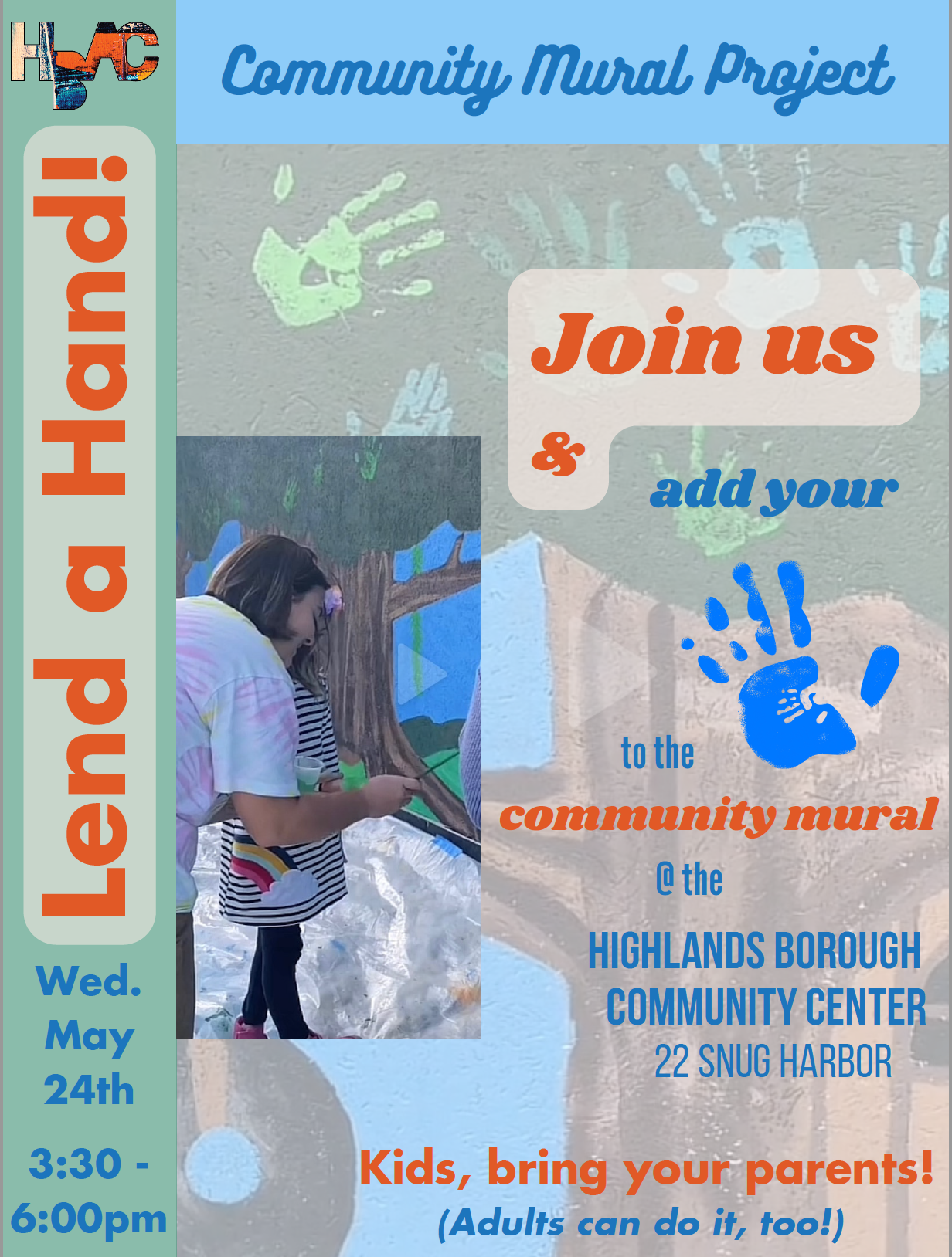 Lend a Hand! - Add your hand print to the Highlands Community Center mural