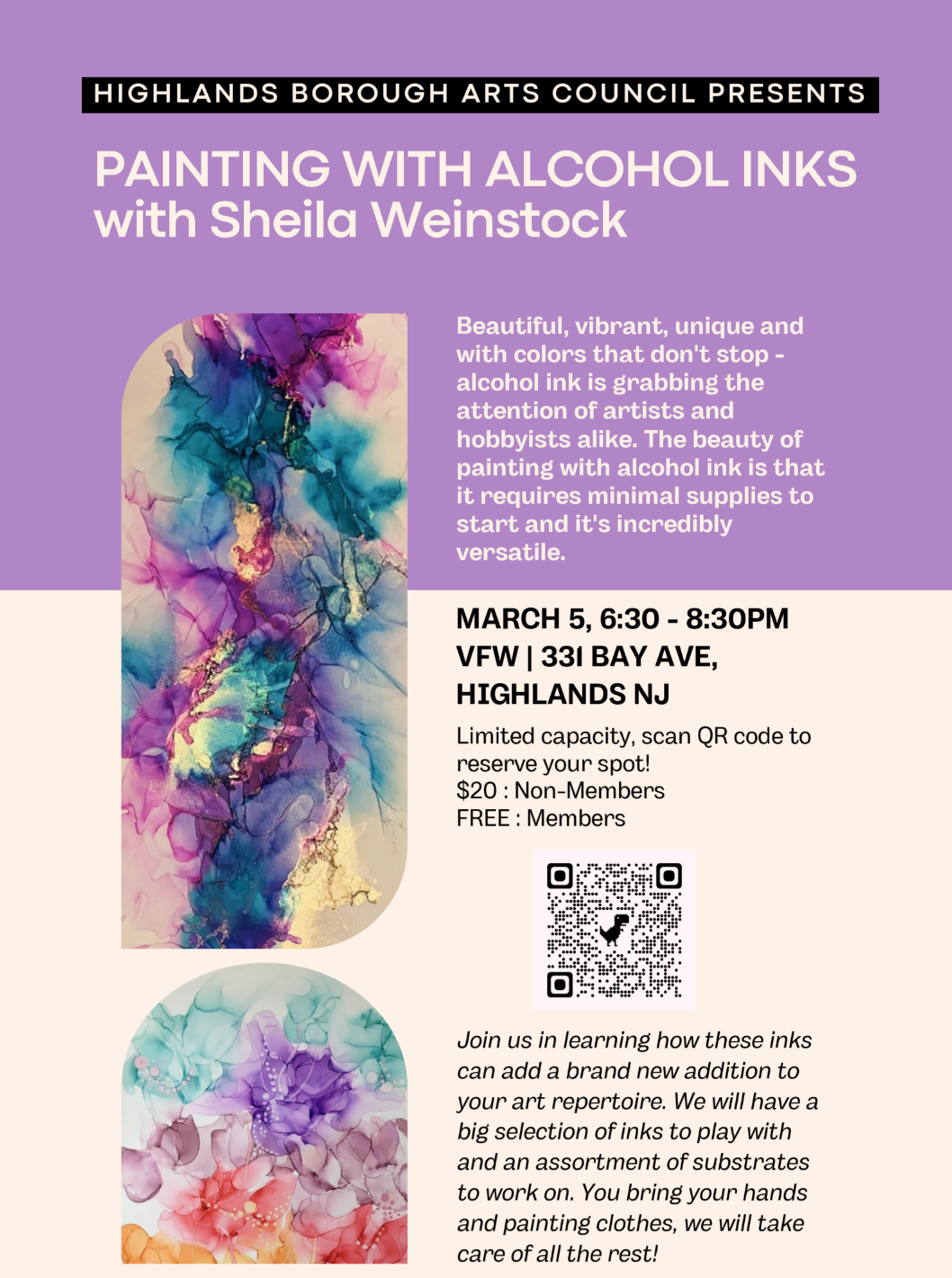 Painting with Alcohol Ink - Led by Sheila Weinstock