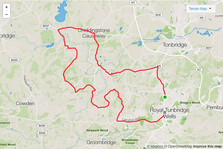 The shorter route can be downloaded from Strava: https://www.strava.com/routes/4667058