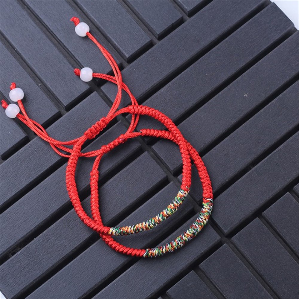 1 pc Feng Shui I Ching Ancient Coin Kabbalah Red String Attract Luck Wealth  Bracelets Amulet Red Rope Hand-woven Bracelet