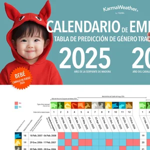 Póster del calendario de embarazo del horóscopo chino 2025-2026 KarmaWeather Shop
