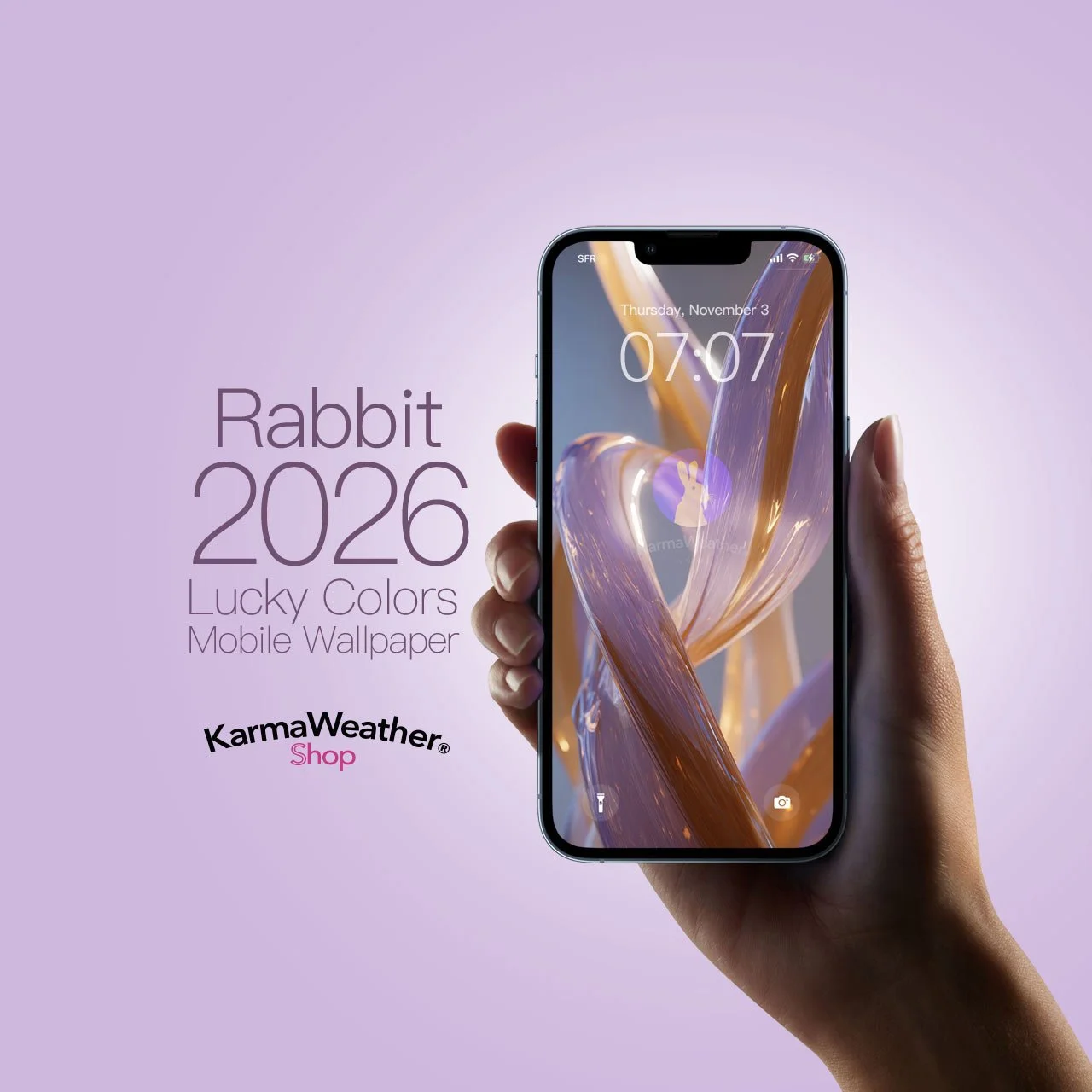 Rabbit Zodiac 2026 Lucky Color Smartphone Wallpaper