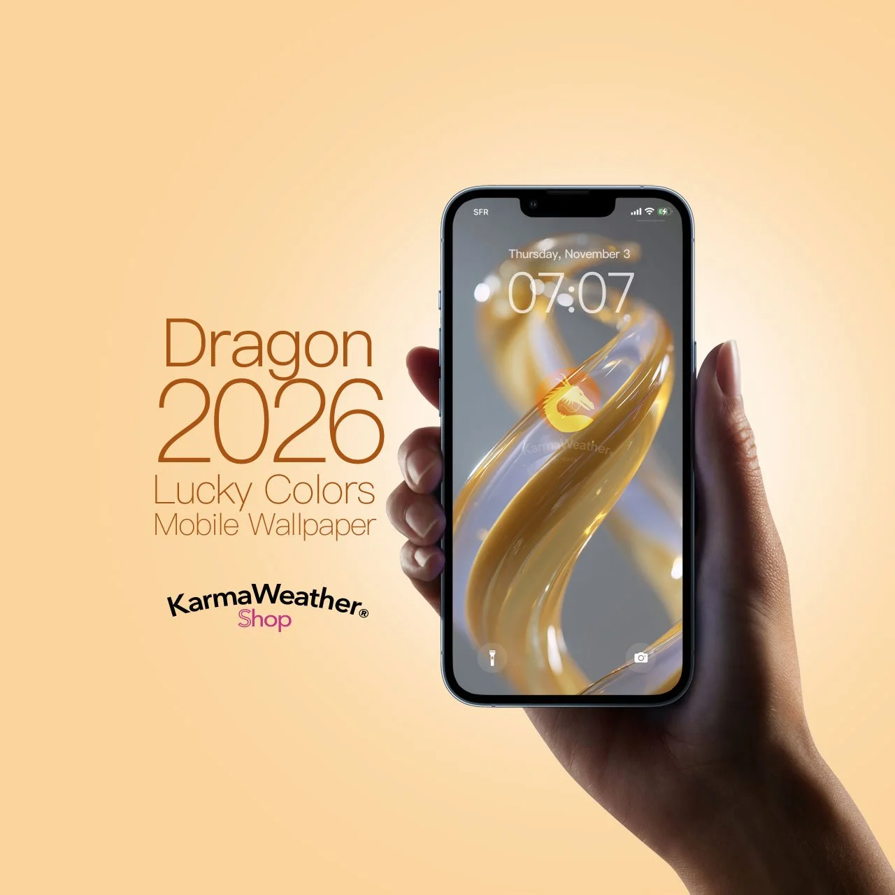 Dragon Lucky Color 2026 Wallpaper for iPhone and Android - KarmaWeather by Konbi