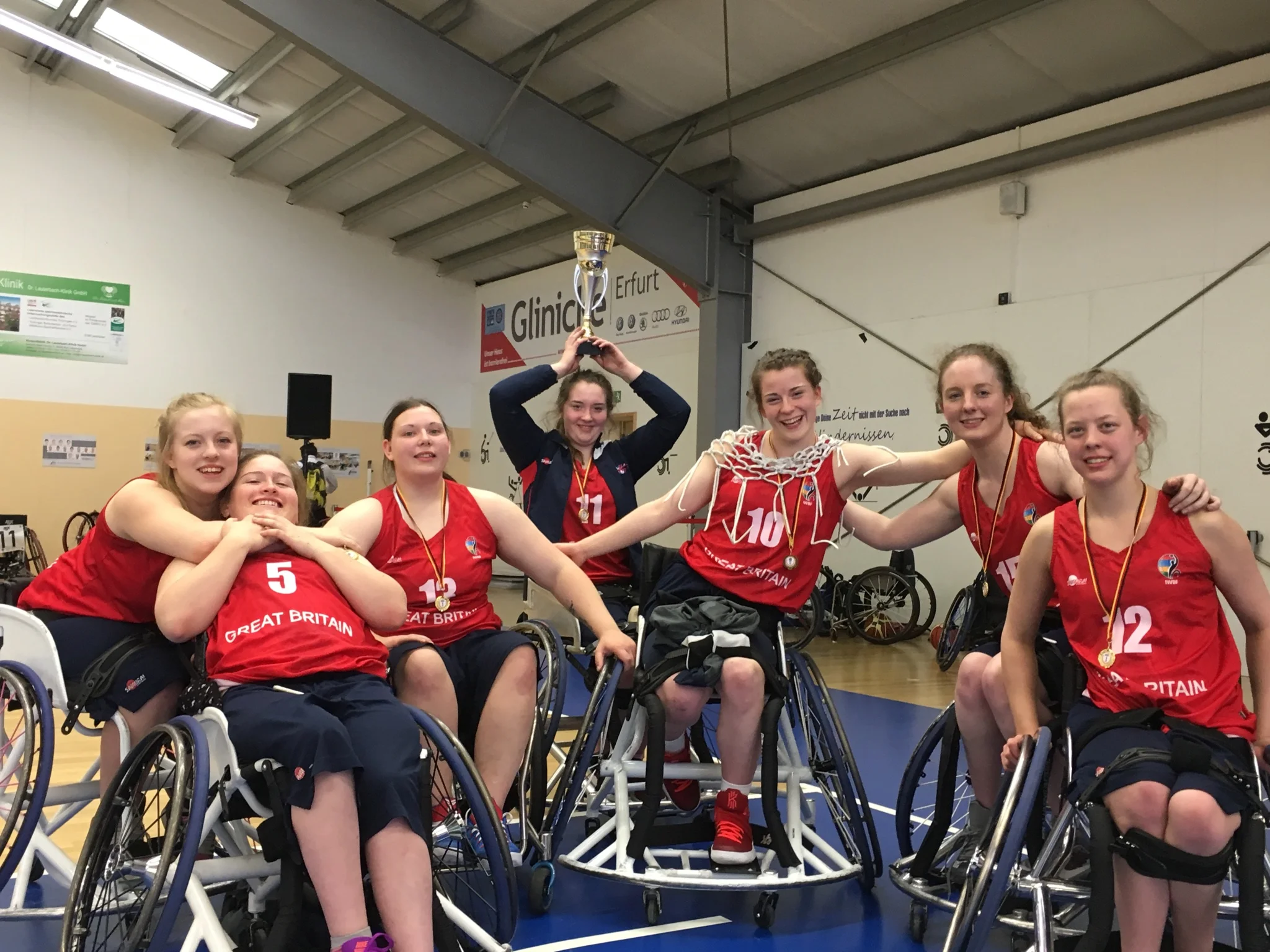 Mo (Number 10) with her successful team mates in the GB squad, April 2016