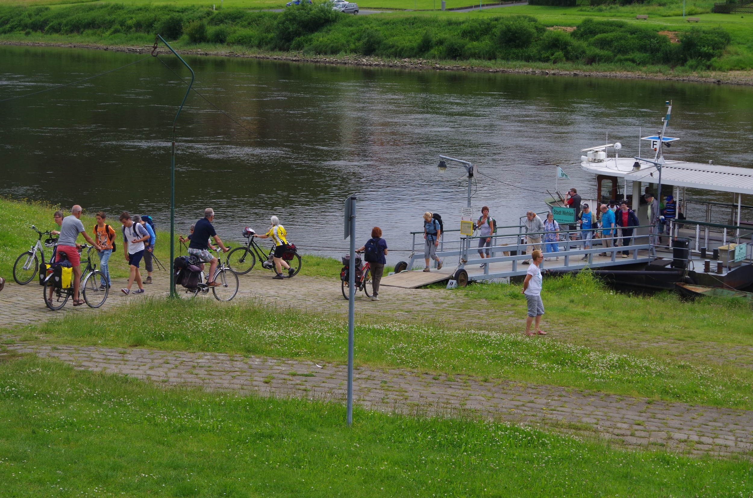 Typical ferry en route - doing good business from the hordes of cyclists