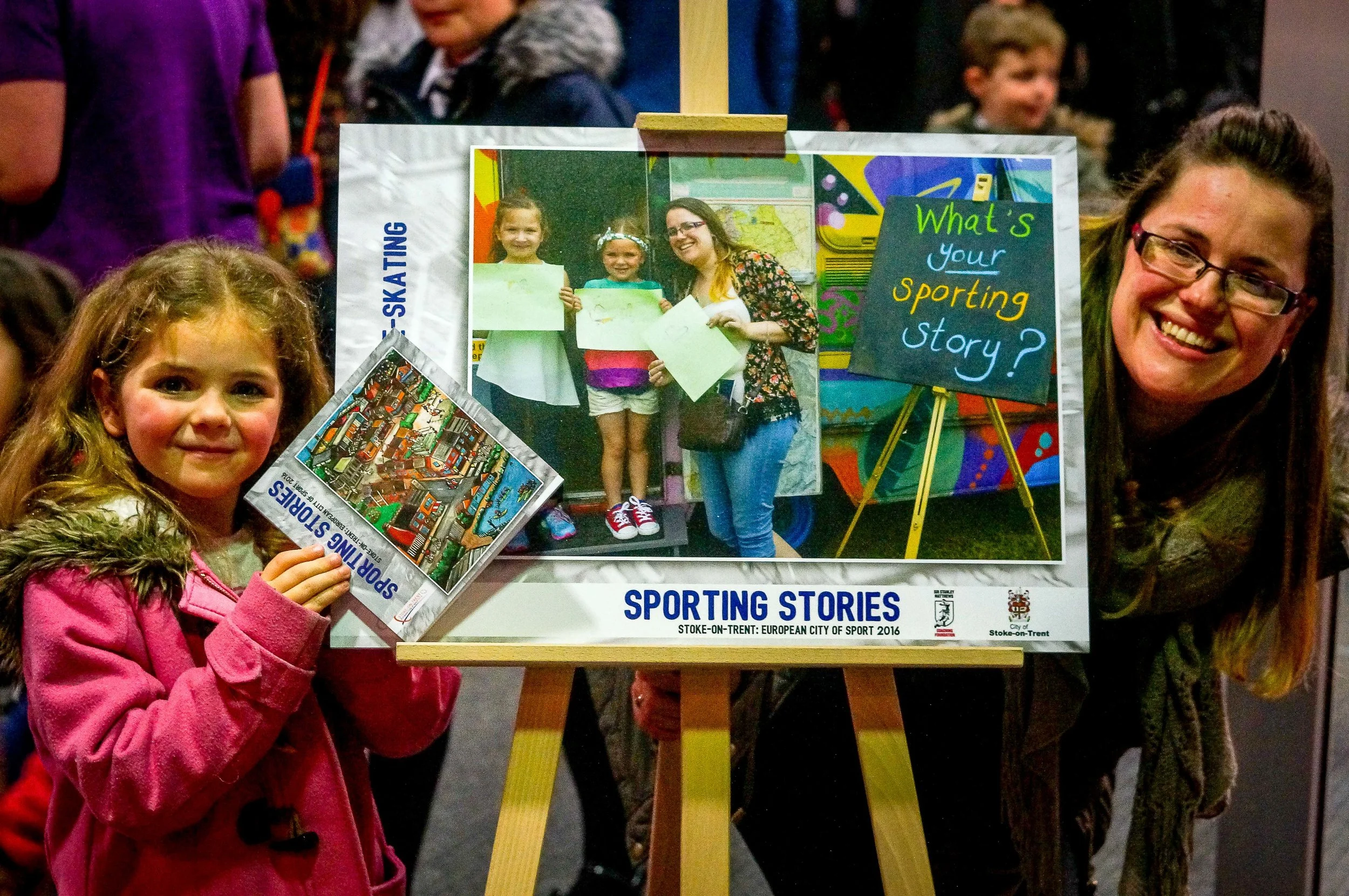 Gemma, ice-skating contributor, with daughter Lucie - pictured with her friend Sienna-Ray at our Middleport workshop in the summer