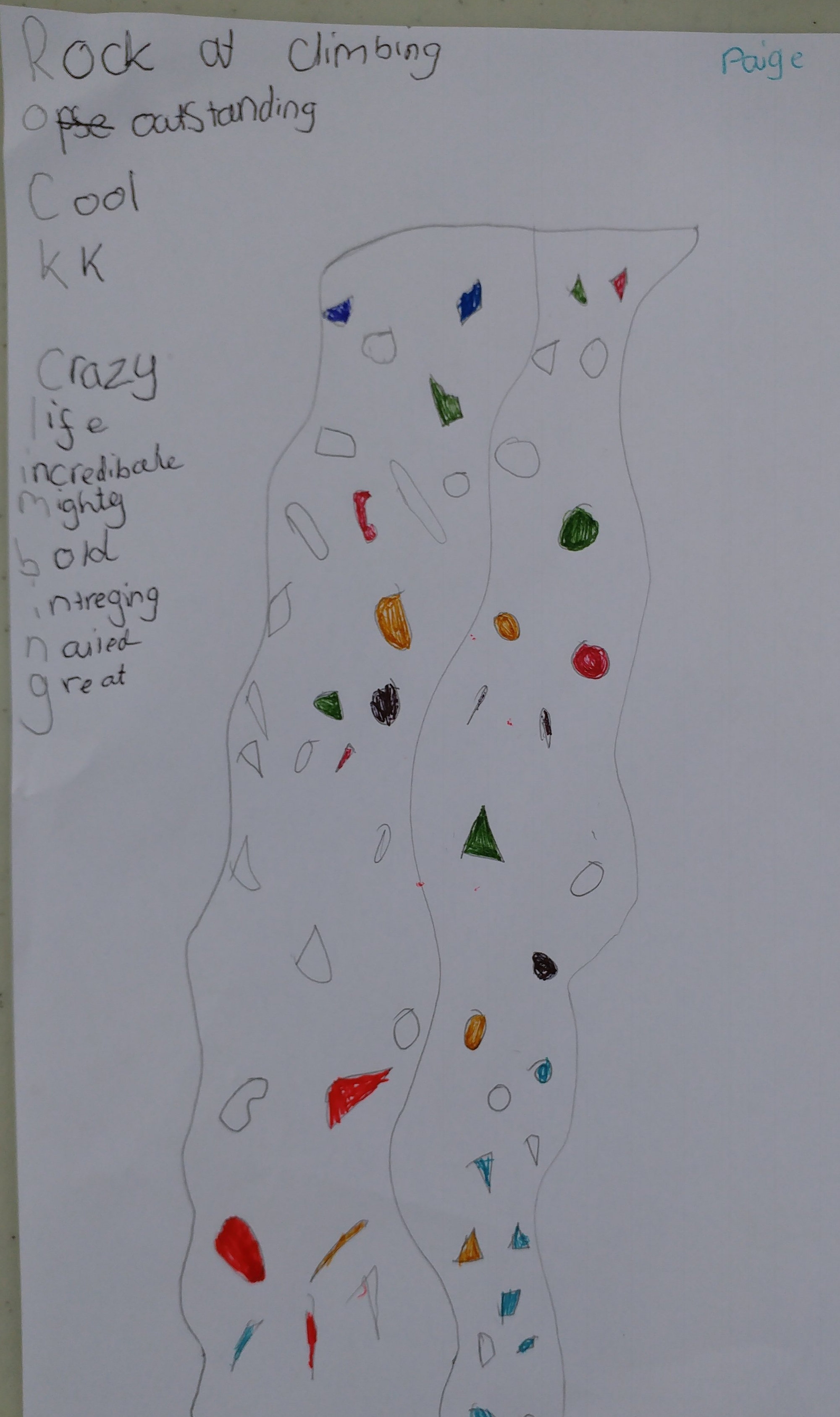 Paige's fabulous climbing wall