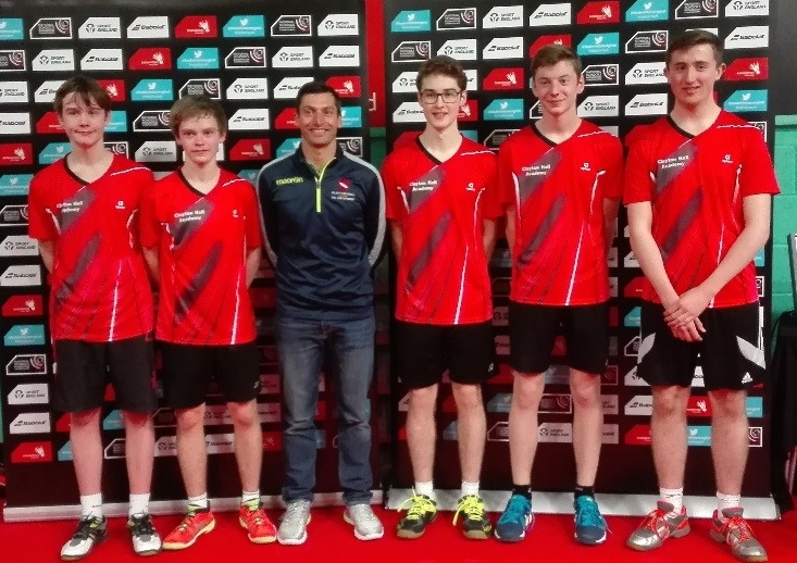 Boys U16 Team: left to right David Smith, James Duffy, Mr Rhodes, James Yearsley, Alfie James and Izaak Fairclough. Photo courtesy Andrea James