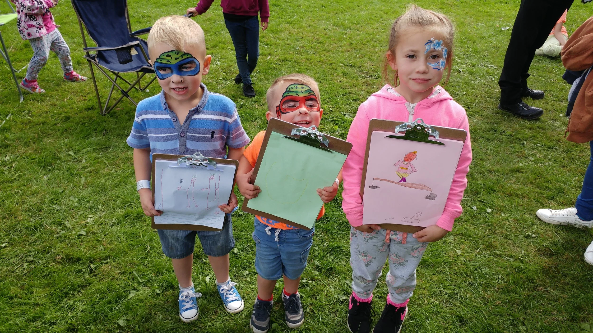 A hat-trick of artwork - from Kane, Archie and Lola Hughes at the Middleport Park event