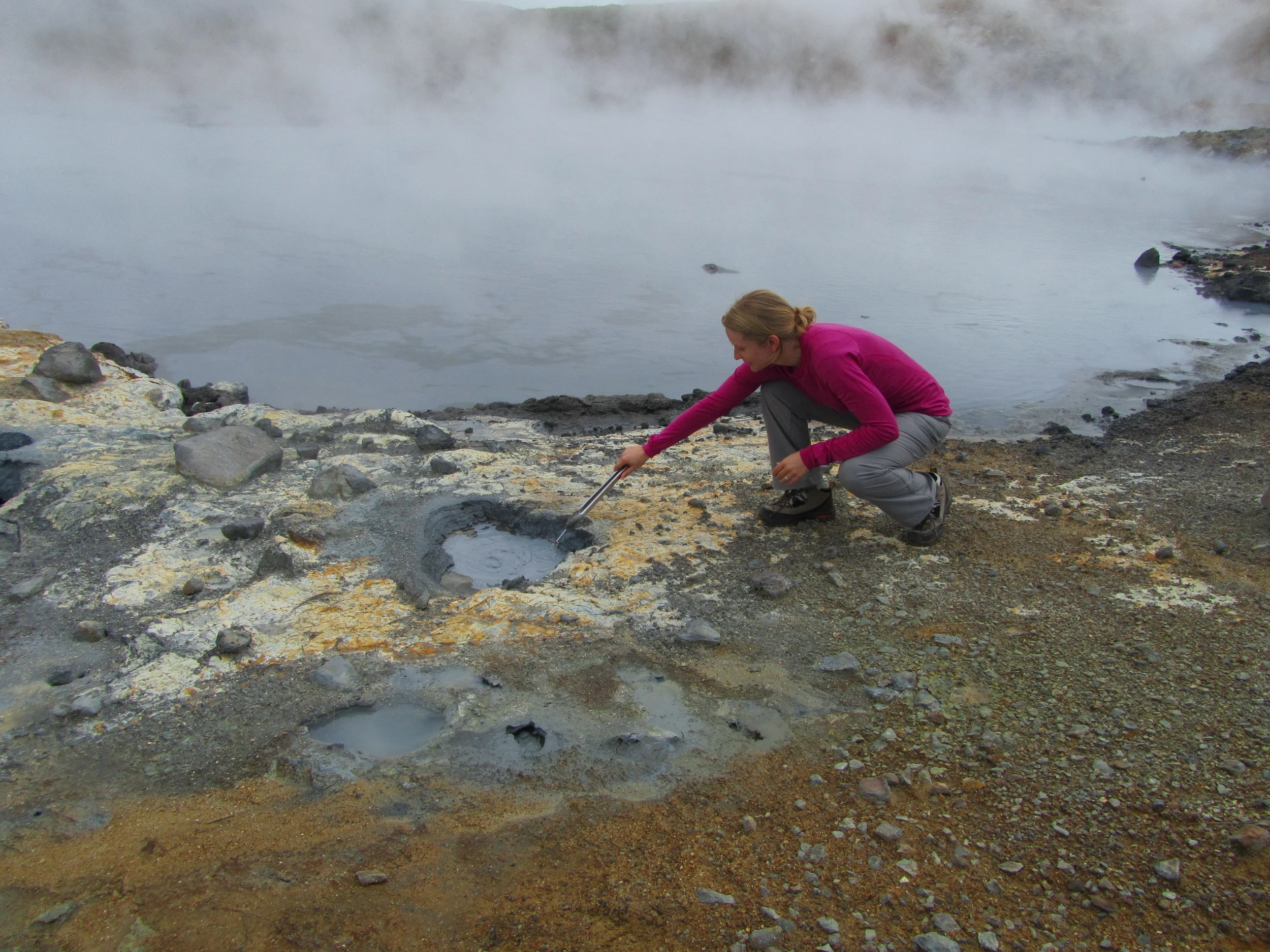 LP taking samples from hot spring Iceland.JPG