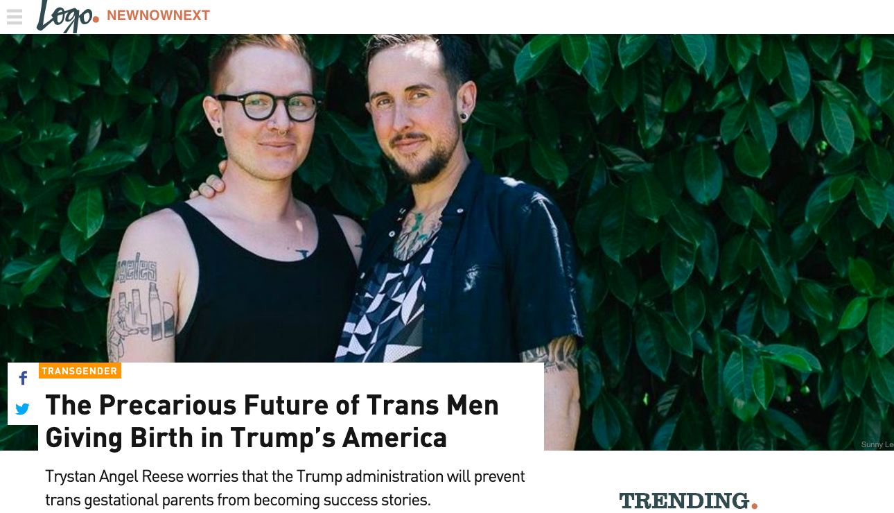 NewNowNext: The Precarious Future of Trans Men Giving Birth in Trump’s America