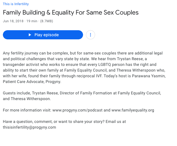 This is Infertility: Family Building & Equality For Same Sex Couples