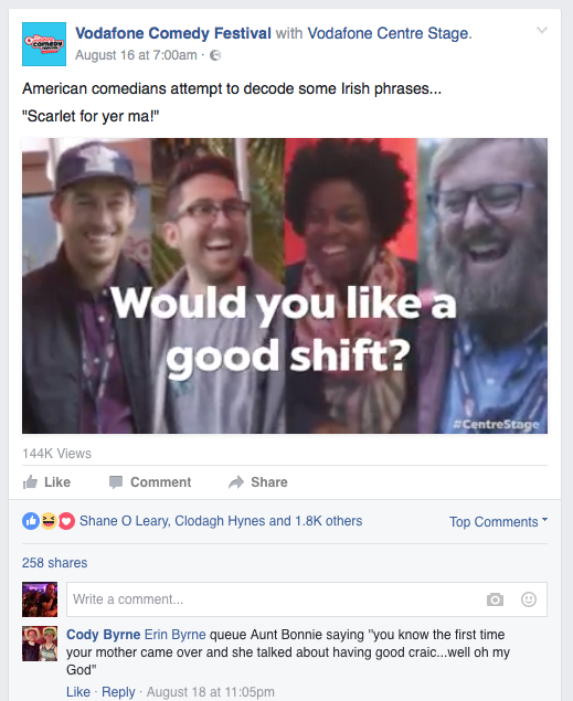 The video garnered lots of shares and comments
