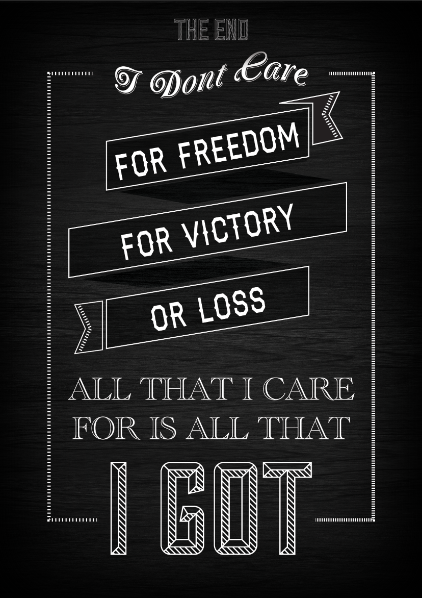 Lyrics from my song - The End